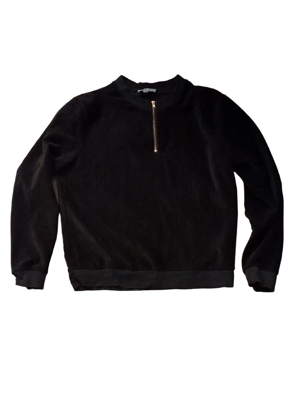Meli 1/4 Zip Ribbed Pullover Top Size Large